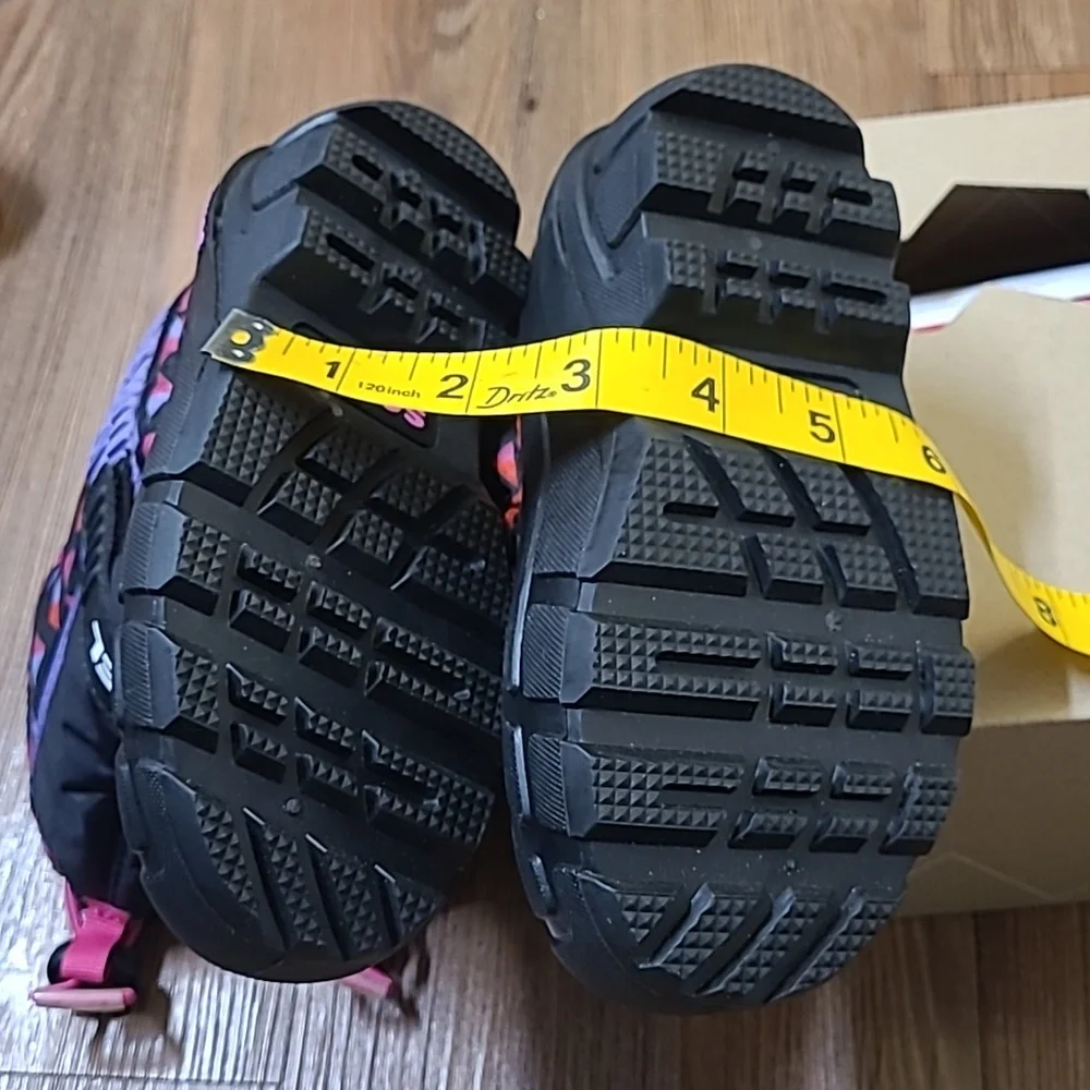 Sorel‎ Black Kids' Snow Boots with Pink & Purple Triangle Print